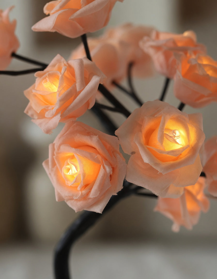 LED Rose Tree Lamp with Warm Glow Lighting