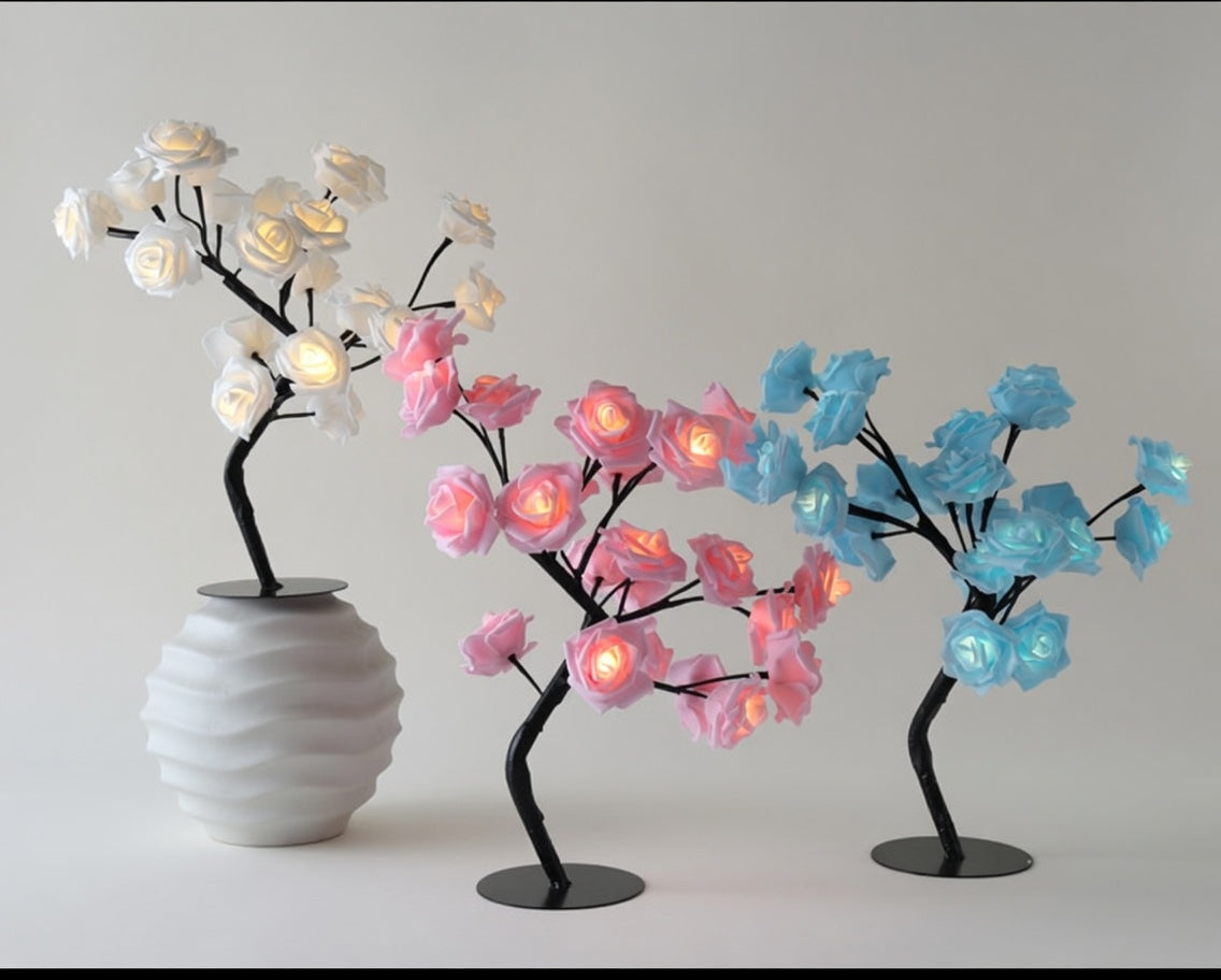 LED Rose Tree Lamp with Warm Glow Lighting