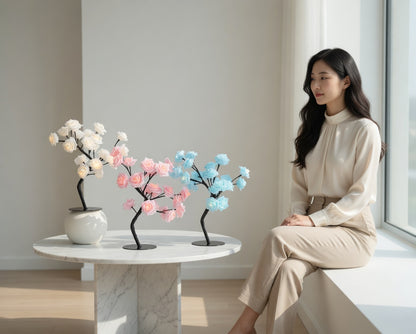 LED Rose Tree Lamp with Warm Glow Lighting